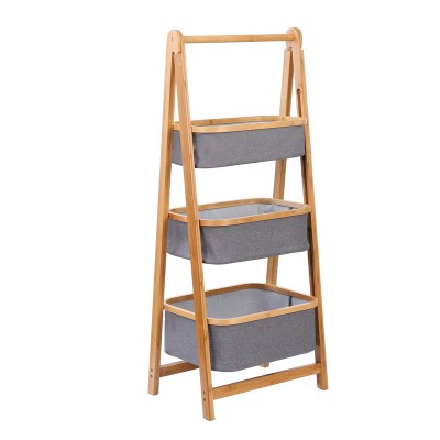 Foldable Pots and Pans Multi-functional Adjustable Bathroom Bamboo Storage Rack for Kids Shelf Behind Door