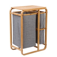 Raw Material Foldable Bathroom Shelf Bamboo Desktop Storage Rack with Drawers Shelves Bag Warehouse