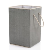 Standing Collapsible Customized Design Clothes Square Folding Laundry Hamper Basket with Rope Handles